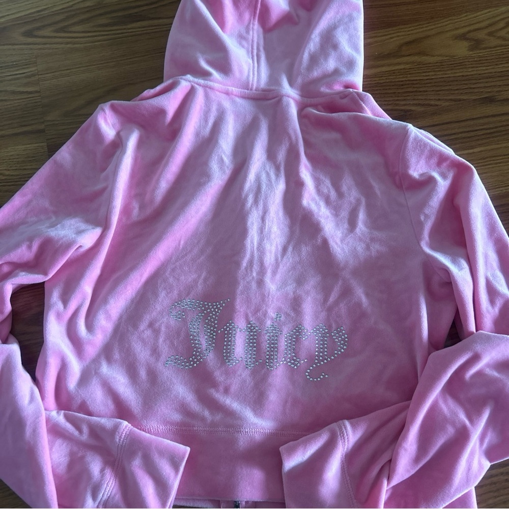 Juicy couture x forever 21 velour full zip up hoodie jacket size large
